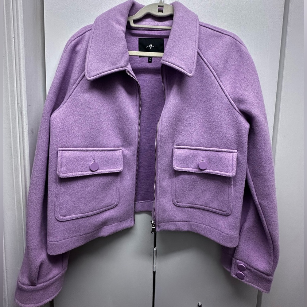 7 For All Mankind Lavender Bomber Jacket